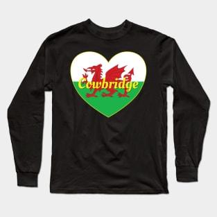 Cowbridge Wales UK Wales Flag Heart Long Sleeve T-Shirt